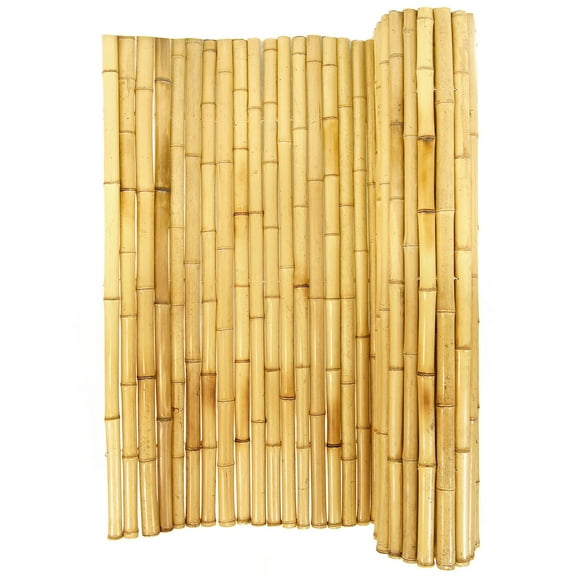 Backyard X-Scapes Natural Bamboo Fencing Garden Screen Rolled Fence Panel 1 in D x 6 ft H x 8 ft L