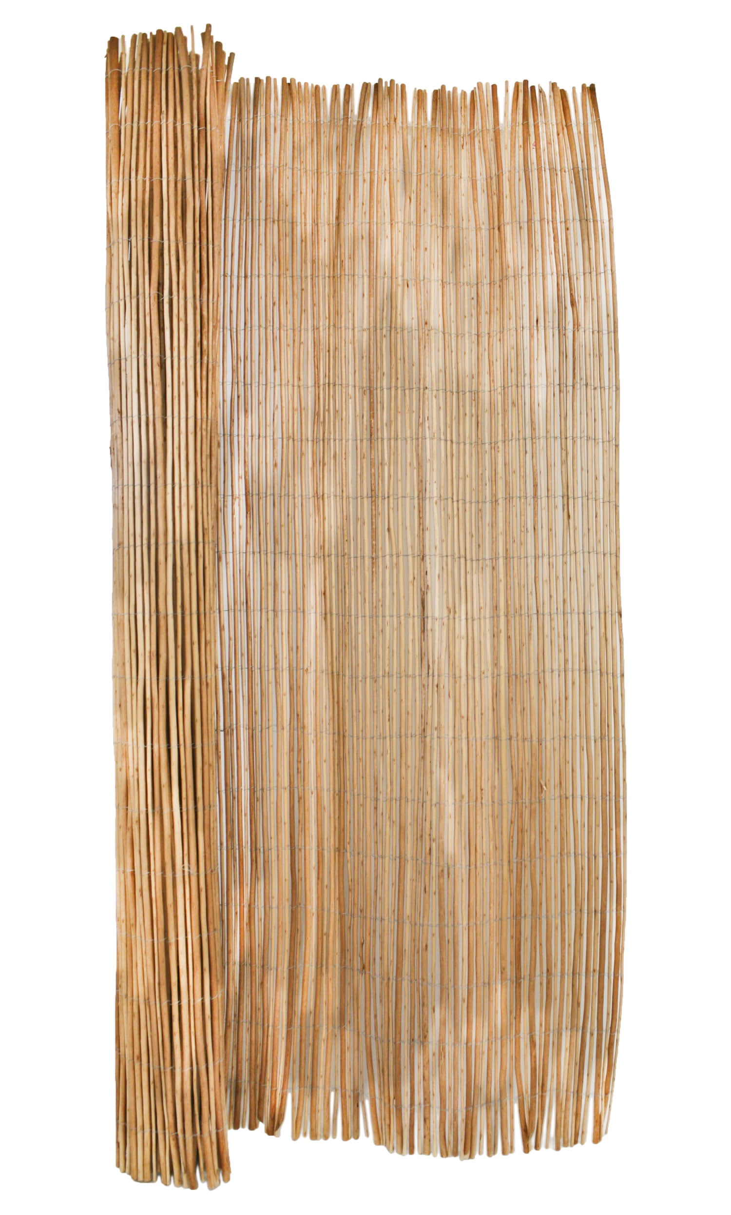 Backyard X-Scapes Natural Peeled Willow Fencing Rolled Panel Fence 6 ft ...