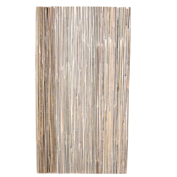 Backyard X-Scapes Natural Raw Split Bamboo Slat Fence 6 ft H x 6 ft L