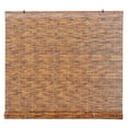 thumbnail image 1 of Backyard X-Scapes Reed Blinds Manual Roll-Up Natural Cord Free Roman Shades, Chocolate, 60" W x 72" L, 1 of 7
