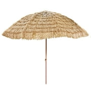 الفناء الخلفي X-Scapes Tan Tiki Thatch Patio Umbrella للأماكن الخارجية 9.5 قدم D