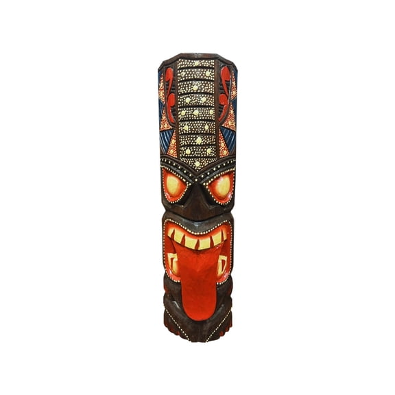 Backyard X-Scapes 20" Classic tahitian Tongue Out Railroad Dot Art Tiki Mask