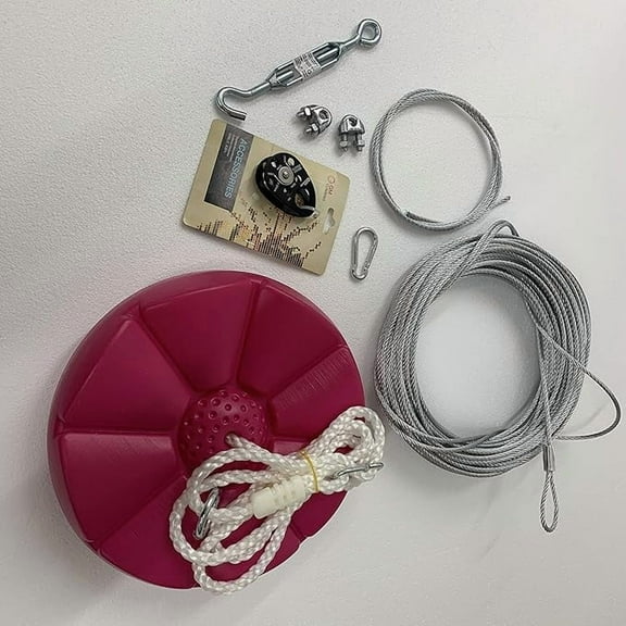 Backyard Zipline Kit Kids Holds up to150 lbs Adjustable Seat Playground Equipmen