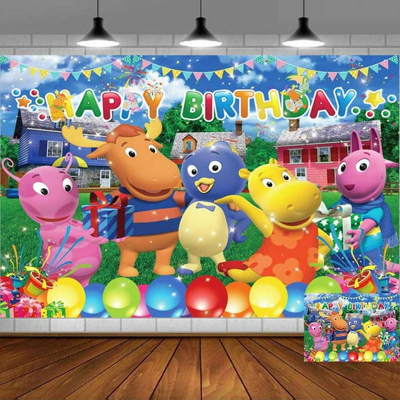 Backyardigans Backdrop Banner Party Supplies Poster Movie Theme Background for Photography Kids Birthday Decorations