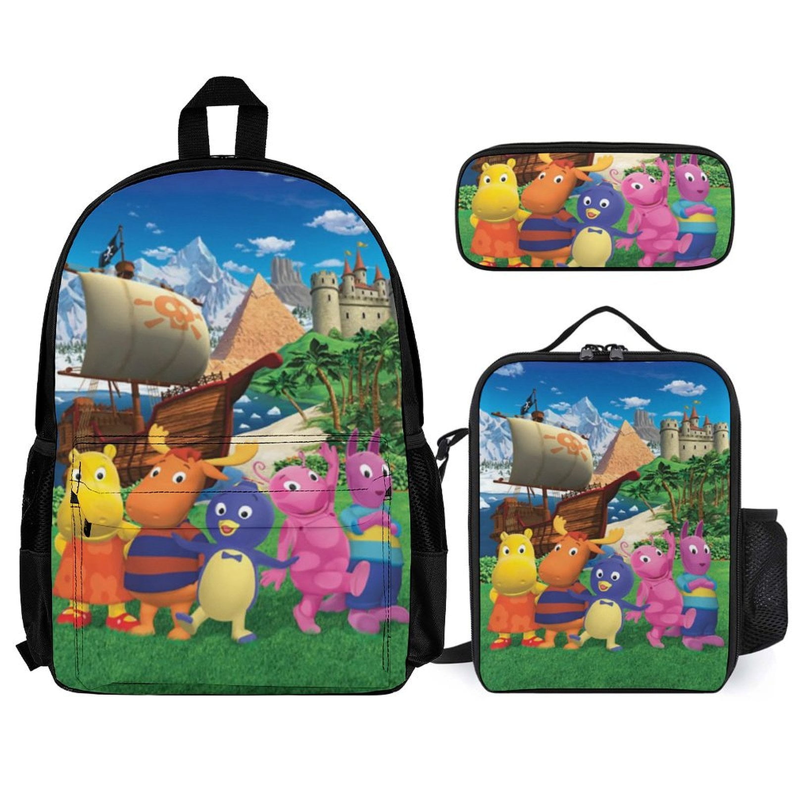 Backyardigans Backpack 3Pcs Set Lunch Box Stationery Case Bookbag ...