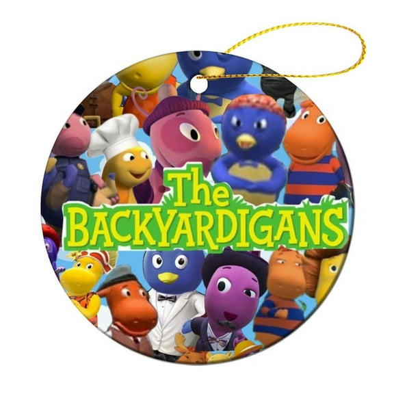Backyardigans Ceramic Christmas Tree Ornaments Round Souvenir X-Mas Hanging Ornaments House Party Home Decor 1 Pcs