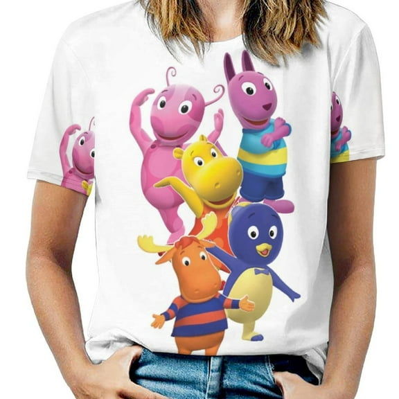 Backyardigans Women's Casual T-shirts Crew Neck Short Sleeve Tee Shirts Trendy Tops for Outdoor Summer S