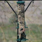 Backyards Essentials Mammoth Tube Feeder Metal Bird Seed Feeder for Finches, Green