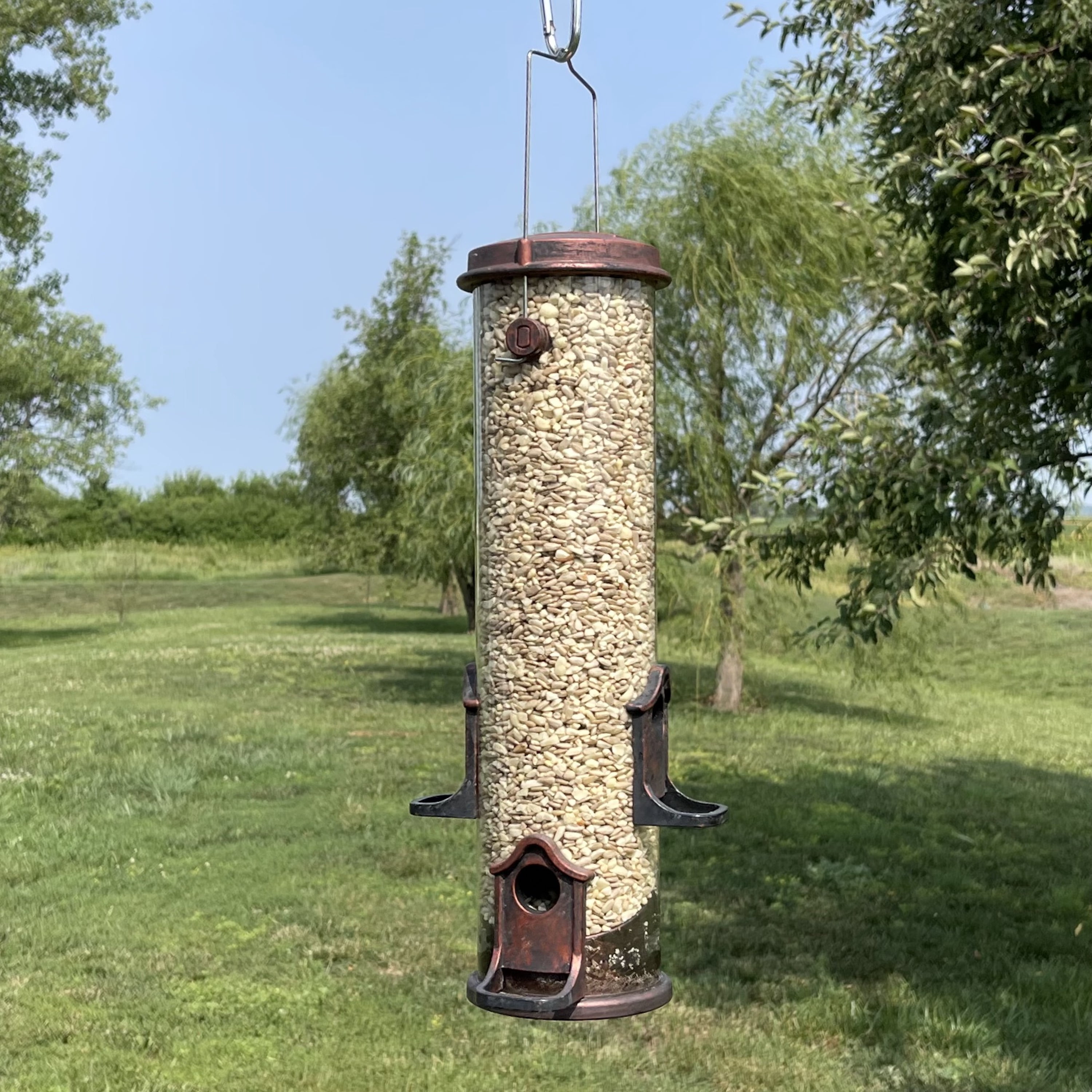 Backyards Essentials Standard Tube Feeder Copper Metal Bird Seed Feeder