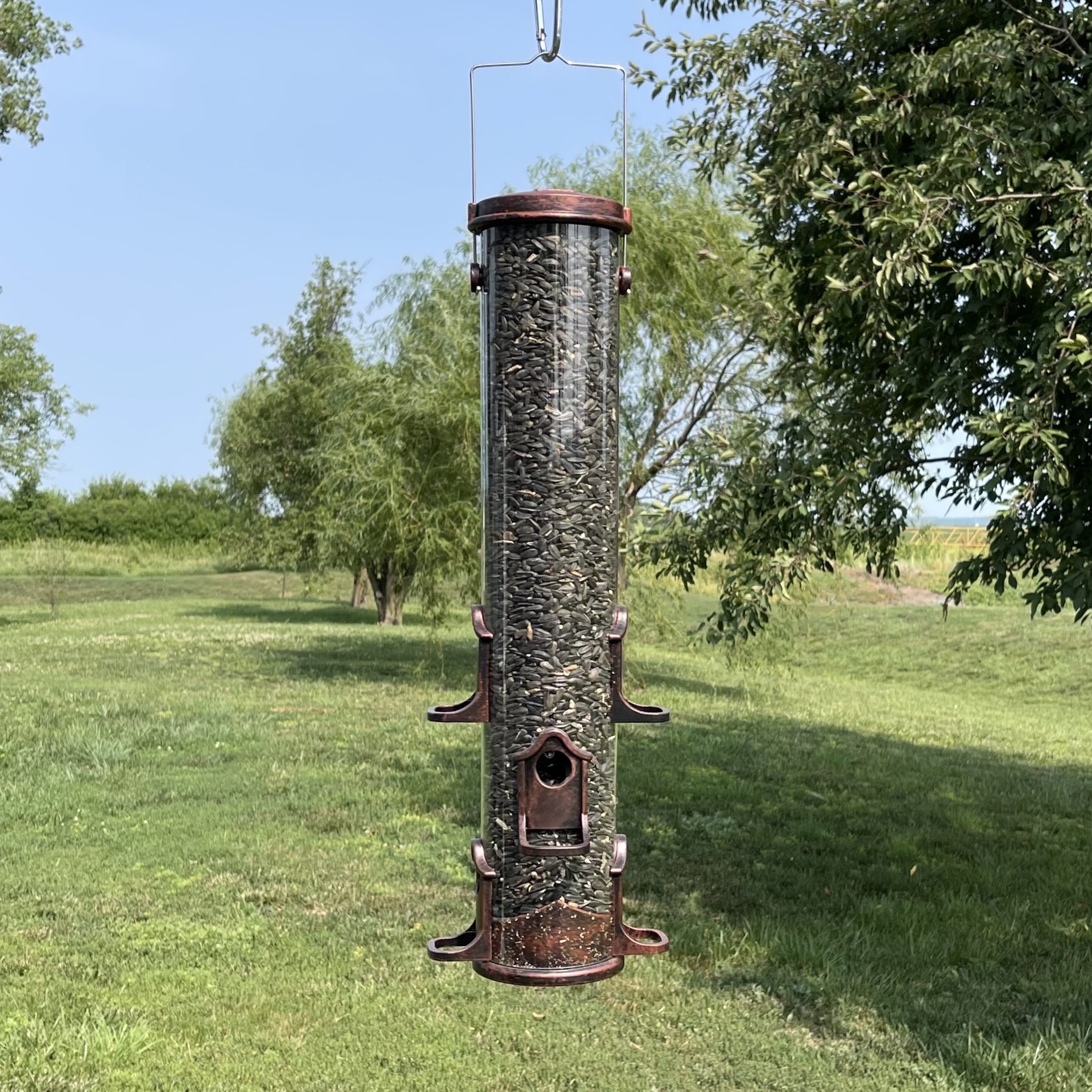 Backyards Essentials Tube Bird Feeder Copper Mammoth Bird Seed Feeder