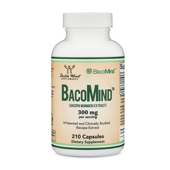BacoMind Organic Bacopa (Patented and Clinically Proven Form of Bacopa Monnieri Extract) 210 Vegan Capsules, Promotes Learning and Memory, Reduces Anxiety