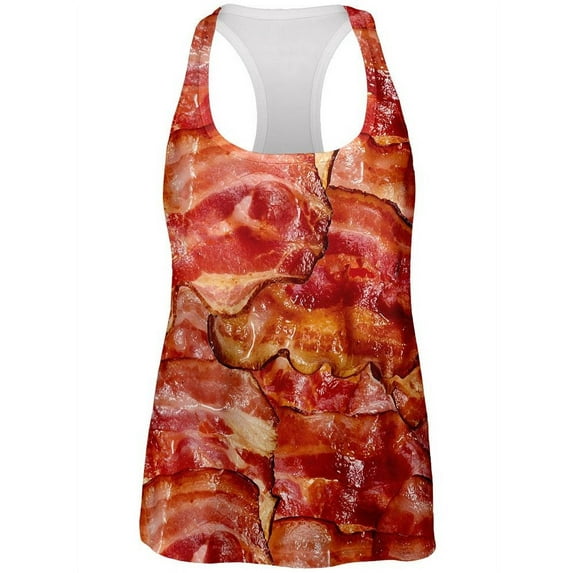 Bacon All Over Womens Racerback Tank Top - 2X-Large