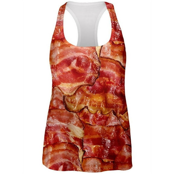 Bacon All Over Womens Racerback Tank Top - Large