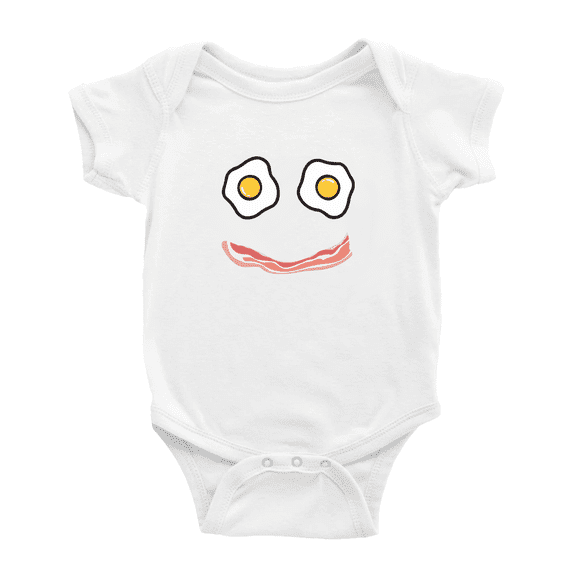 Bacon And Egg Smiley Face Cute Baby Clothing Bodysuits Boy Girl Unisex