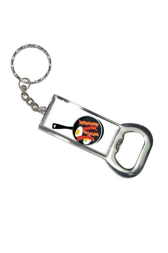 Bacon And Eggs Breakfast Keychain Bottle Bottlecap Opener