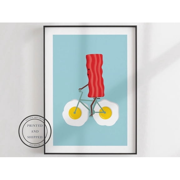 Bacon And Eggs Print, Unframed Paper Poster 8x10in