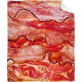 thumbnail image 1 of Bacon Blanket Food Throws Funny Gift for Kids Girl Boys Lightweight Fleece Throw Novelty Realistic Super Soft Comfy Gifts for Teens Women Men Flannel Bedding Sheet Blankets for Couch Sofa,80"x60", 1 of 6