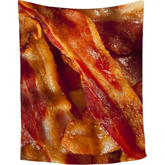 Bacon Blanket Lovers Gift for Girls Boys Super Soft Flannel Blanket for Sofa Couch Bed Plush Warm Cozy Bed Quilts Home Decor for All Seasons 50x60 for ThrowTravel