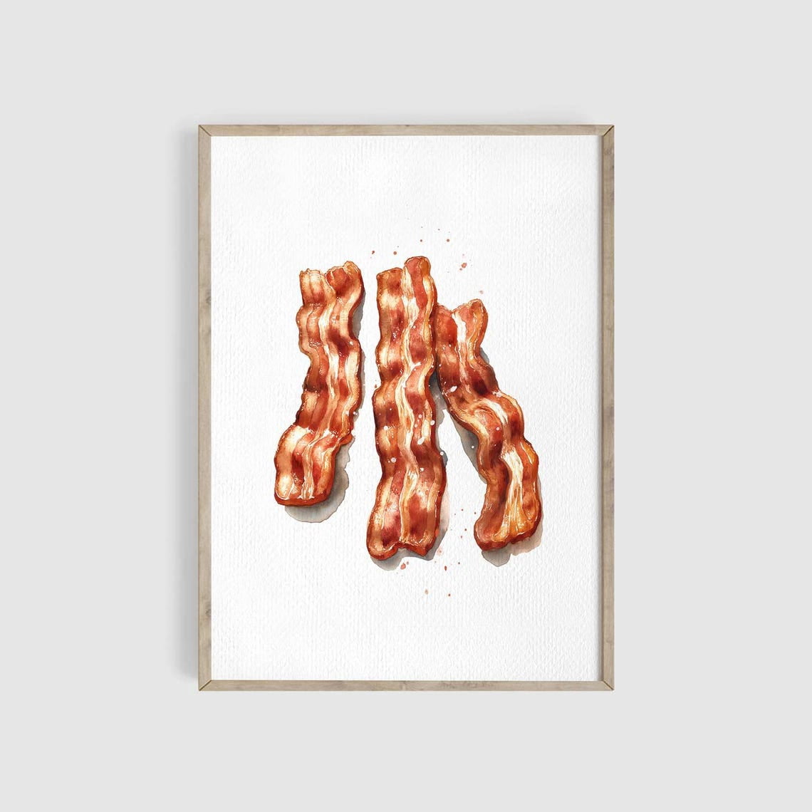 Bacon Breakfast Wall Art Print, Food Illustration Kitchen Decor ...