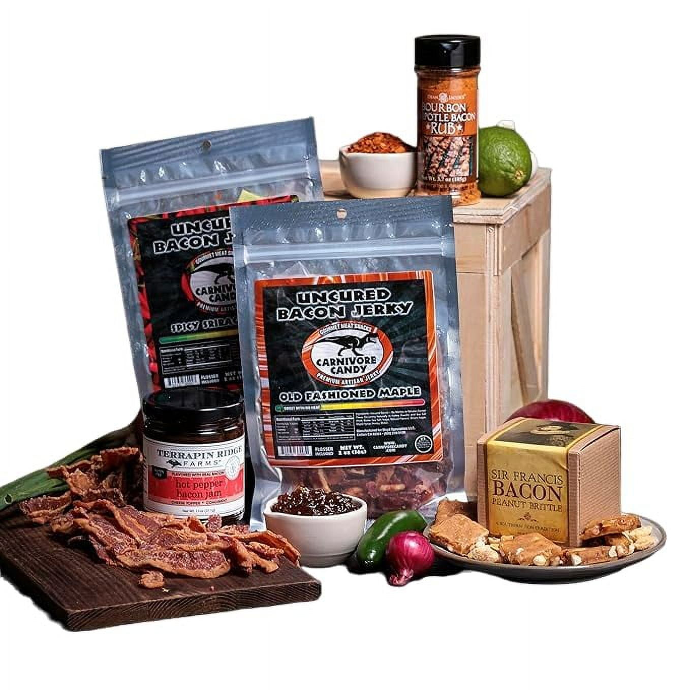 Bacon Crate Includes 5 Awesome BaconFlavored Snacks Like Maple Bacon Jerky, Bacon Seasoning