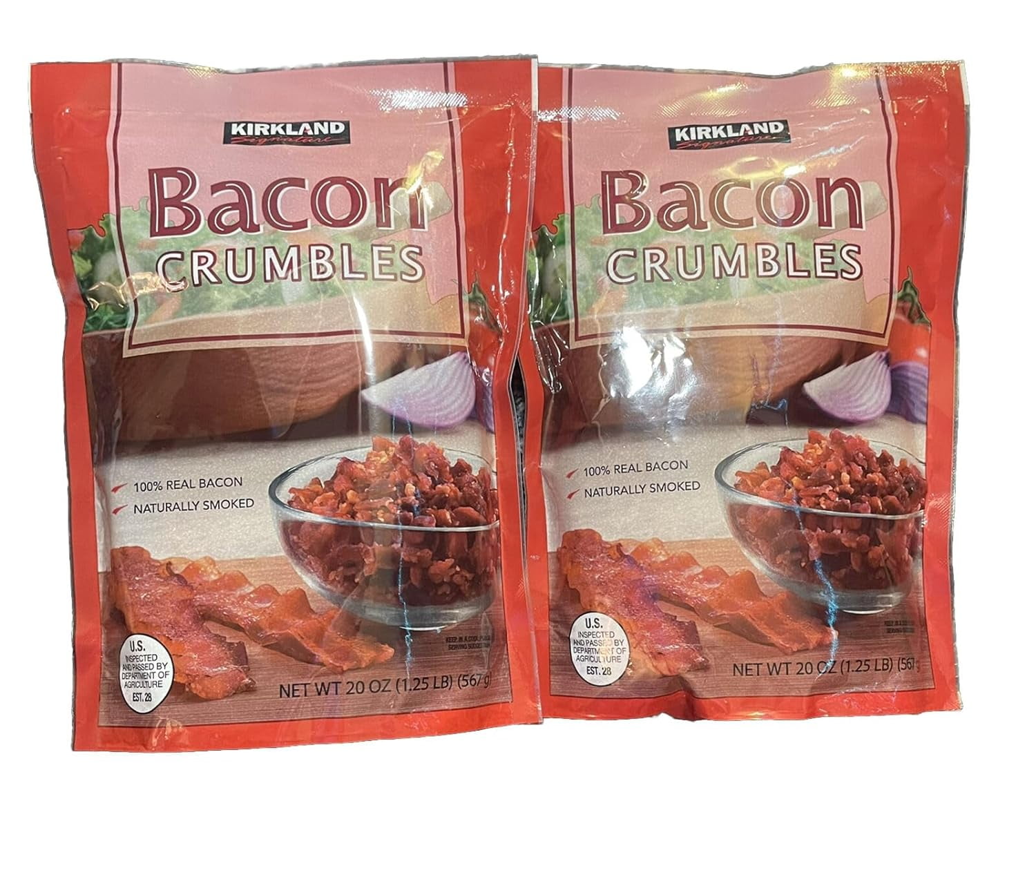 Bacon Crumbles, Pack of 2, Bundled with Langs Snack Box, Salad Toppings