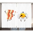 thumbnail image 1 of Ambesonne Bacon Curtains 2 Panel Set, Funny Cartoon Characters, 108" x 63", Multicolor, 1 of 3