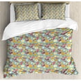thumbnail image 1 of Bacon Duvet Cover Set Queen Size, Coffee Eggs Bacon Sausage Pancakes Croissant Pattern Delicious Tasty Pastry Theme, Decorative 3 Piece Bedding Set with 2 Pillow Shams, Multicolor, by Ambesonne, 1 of 3