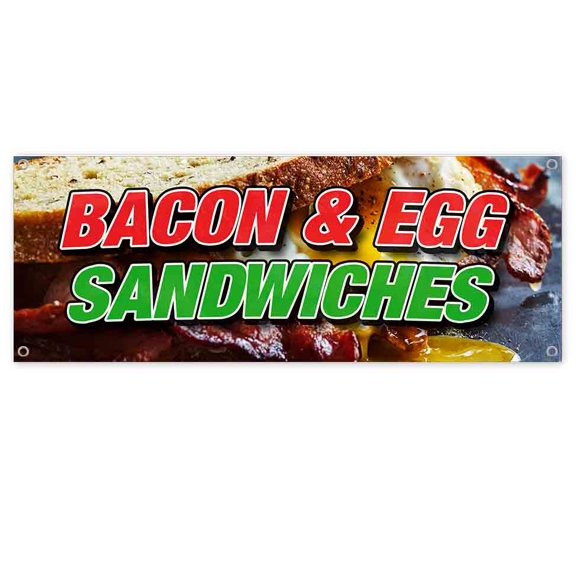 Bacon & Egg Sandwich 13 oz Vinyl Banner With Metal Grommets