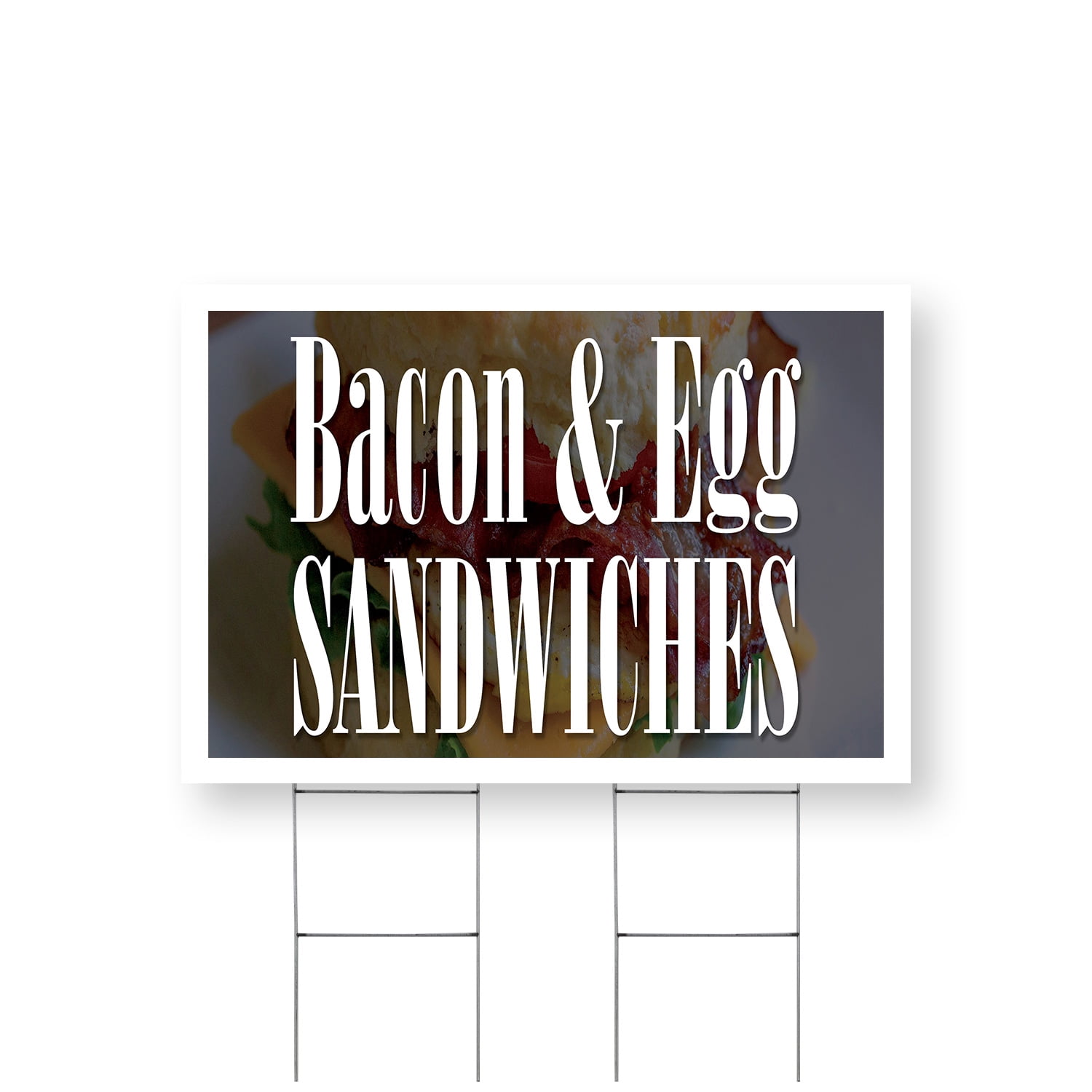 Bacon & Egg Sandwiches Yard Sign 24 Inch x 36 Inch Double Sided ...