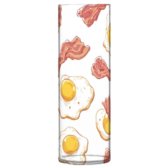 Bacon Eggs Pattern Vase Flower Vase Clear Unbreakable Plastic Tall Decorative 11.8in