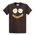 thumbnail image 1 of Bacon & Eggs Smiley Face Short Sleeve T-shirt-Brown-XXL, 1 of 1