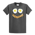 thumbnail image 1 of Bacon & Eggs Smiley Face Short Sleeve T-shirt-HeatherGray-XXL, 1 of 1