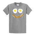 thumbnail image 1 of Bacon & Eggs Smiley Face Short Sleeve T-shirt-Sportsgray-XL, 1 of 1