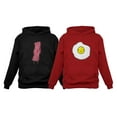 thumbnail image 1 of Bacon & Eggs Valentine's Day Gift for Him & Her Funny Matching Couples Hoodies Bacon Black XX-Large / Eggs Red Small, 1 of 5