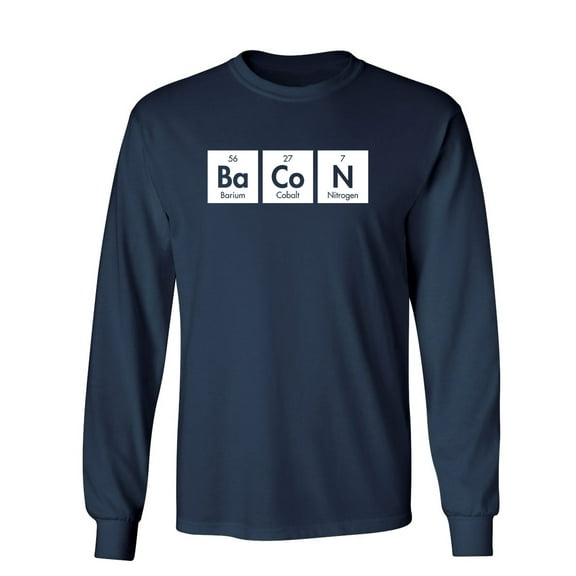 Bacon Elements Sarcastic Novelty Gift Idea Adult Humor Funny Men's Long Sleeve Shirts