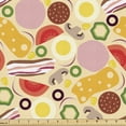 thumbnail image 1 of Ambesonne Bacon Fabric by the Yard Upholstery, Graphic Pizza Toppings, 1 Yard, Multicolor, 1 of 4