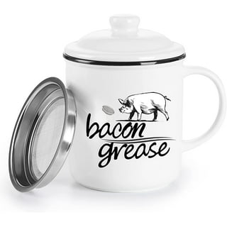  Bacon Grease Container, 1.4L Bacon Grease Saver with Strainer  Kitchen Used Oil Container Fat Separator for Cooking Hot Oil Strainer and  Storage Can Bacon Grease Keeper for Fridge Freezer(Green): Home 