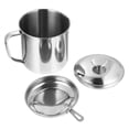 thumbnail image 1 of Bacon Grease Container Kitchen Oil Container Can with Strainer for Store Meat Frying Oil and Cooking Grease Storage (Silver Oil Container), 1 of 6