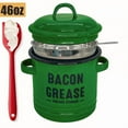 thumbnail image 1 of Bacon Grease Container with Strainer - Large 46OZ Kitchen Oil Storage Can, Food Saver Bin with Lid and Scraper, Dishwasher Safe (Green), 1 of 2