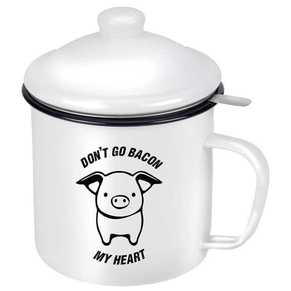 Bacon Grease Strainer & Canister - Grease Container for Kitchen - Durable Bacon Grease Container, Heat Resistant, Easy to Store, Includes 1 Spatula & 1 Container, 6.5 x 6.875