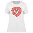 thumbnail image 1 of Bacon In My Heart Funny Graphic T-Shirt Women -Image by Shutterstock, Female Small, 1 of 2