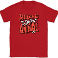 thumbnail image 1 of Bacon Is My Spirit Animal T-Shirt Funny Meat BBQ Grilling HP Wizard Humor Tee - Red, S, 1 of 1