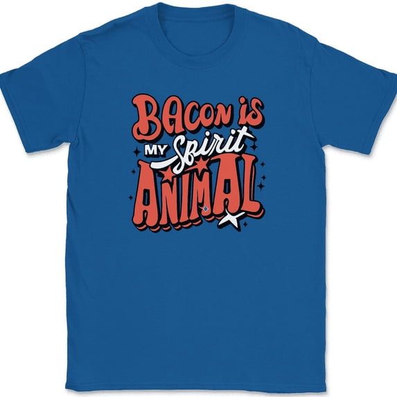 Bacon Is My Spirit Animal T-Shirt Funny Meat BBQ Grilling HP Wizard Humor Tee - Royal Blue, L