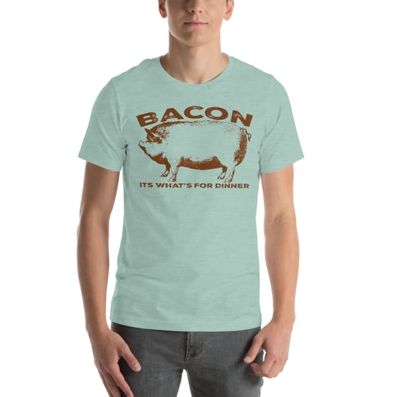 Bacon, Its What's For Dinner Unisex t-shirt (Heather Prism Dusty Blue, M)