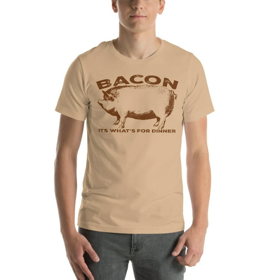 Bacon, Its What's For Dinner Unisex t-shirt (Tan, S)