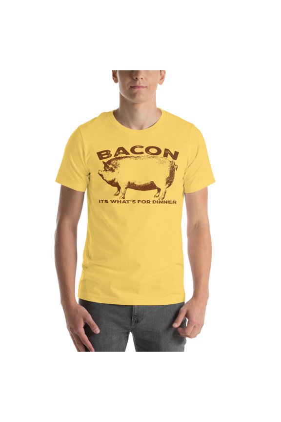 Bacon, Its What's For Dinner Unisex t-shirt (Yellow, L)