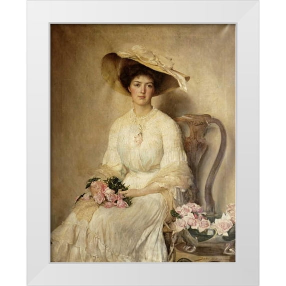 Bacon, John Henry Frederick 12x14 White Modern Wood Framed Museum Art Print Titled - Portrait of a Lady