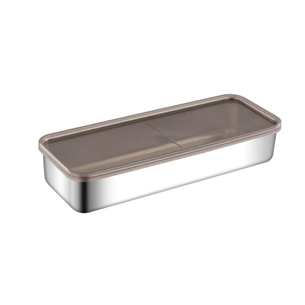 Bacon Keeper Container Stainless Steel Deli Saver Tray for Lunch Meat Storage Kitchen Grease
