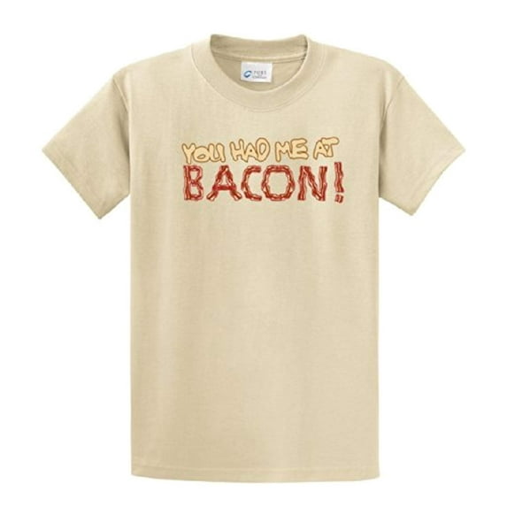 Bacon Lovers Short Sleeve T-shirt You Had Me at Bacon-Tan-XL