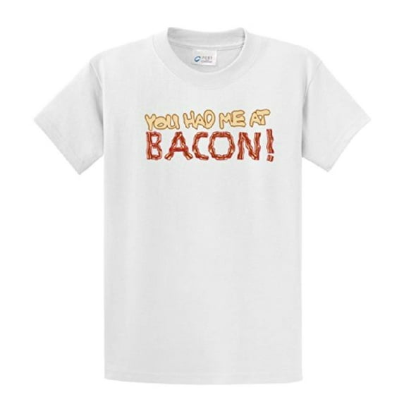 Bacon Lovers Short Sleeve T-shirt You Had Me at Bacon-White-5Xl
